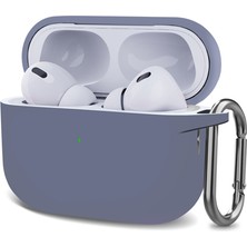 Microsonic Airpods Pro 2.nesil Kılıf Askılı Mat Silikon Lavanta Grisi