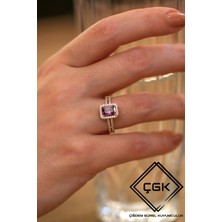 ÇGK KUYUMCULUK Sevgililer Günü Mor Baget Taşlı Yüzük CGKYZK0069