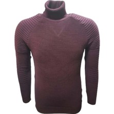Ce-Ce 3508 Erkek Basic Tam Balıkçı Yaka Boğazlı Kazak - Bordo
