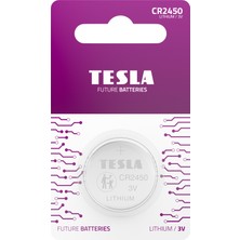 Tesla Button Serisi CR2450 Lityum Düğme Pil Geleceğin Pilleri 2 li Paket