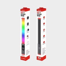 Jmary FM-128RGB OLED Ekran Göstergeli Rgb LED Işıklı Su Geçirmez Aydınlatma Çubuğu