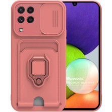 Microsonic Samsung Galaxy M22 Kılıf Multifunction Silicone Pembe