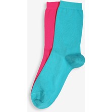 Bolero %98 Organik Pamuk 2'li Rengarenk Kadın Esnek Organik Çorap