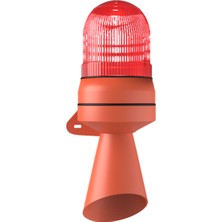 Mesan LED Multifonksiyon 50 Ses Borulu Siren MS 5813 Kırmızı 220VAC