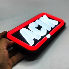 Leon Işık 'açık' Işıklı Özel Tabela-Led ile Neon Görünümlü Tabela-Kırmızı Çizgi (25X12CM)