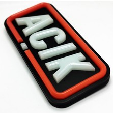 Leon Işık 'açık' Işıklı Özel Tabela-Led ile Neon Görünümlü Tabela-Kırmızı Çizgi (25X12CM)