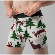 Nixora Store 4'lü Desenli Karışık Renkli Pamuklu Erkek Boxer
