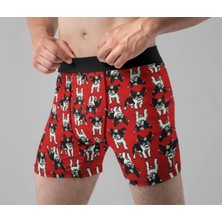 Nixora Store 4'lü Desenli Karışık Renkli Pamuklu Erkek Boxer