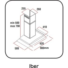 Alveus 90 Lık Iber Inox Davlumbaz 90 cm