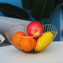 Yemek Odası Dekoratif Meyve Tutucu Altın