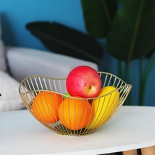 Yemek Odası Dekoratif Meyve Tutucu Altın