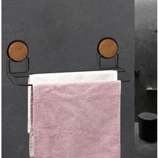 Okyanus Home Ahşap Desenli Magic Fix Sihirli Yapışkan Siyah Uzun Havluluk MGS-706W