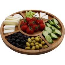Koza Wood Art Oval Kahvaltılık Çerezlik Büyük Boy 26CM