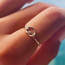 Fasek Gold Gümüş Yüzük - Aşk Düğümü Gönül Bağı Taşsız Tasarım 925 Ayar Gümüş Yüzük