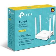 TP-LINK Archer C24, AC750, 4port, 433MBPS, Dual Band Wifi, Masaüstü, Megabit, Router, Access Point, Range Extender