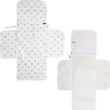 Babyness Çanta Boy Alt Değiştirme Bakım Seti Sıvı Geçirmez Leke Tutmaz Puantiyeli Gri