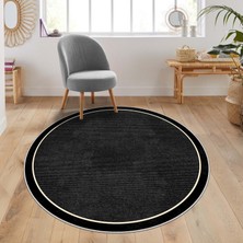 West Home Makinede Yıkanabilir Kaymaz Taban Leke Tutmaz Yuvarlak Salon Halısı ve Mutfak Halısı