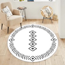 West Home Makinede Yıkanabilir Kaymaz Taban Leke Tutmaz Yuvarlak Salon Halısı ve Mutfak Halısı