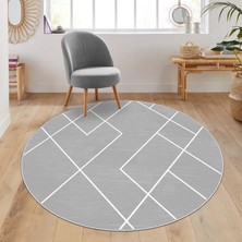West Home Makinede Yıkanabilir Kaymaz Taban Leke Tutmaz  Yuvarlak Salon Halısı ve Mutfak Halısı