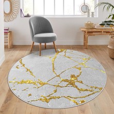 West Home Makinede Yıkanabilir Kaymaz Taban Leke Tutmaz  Yuvarlak Salon Halısı ve Mutfak Halısı
