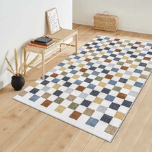 West Home Makinede Yıkanabilir Kaymaz Taban Leke Tutmaz  Salon Halısı Mutfak Halısı ve Yolluk