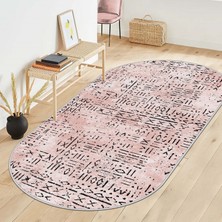 West Home Makinede Yıkanabilir Kaymaz Taban Leke Tutmaz  Oval Salon Halısı Mutfak Halısı ve Yolluk