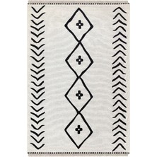 Canvas Rugs Natural Yıkanabilir Kaymaz Taban Modern Desenli Dokuma Kilim