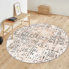 Confidence Home Makinede Yıkanabilir Kaymaz Taban Leke Tutmaz  Yuvarlak Salon Halısı ve Mutfak Halısı