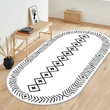 Confidence Home Makinede Yıkanabilir Kaymaz Taban Leke Tutmaz Oval Salon Halısı Mutfak Halısı ve Yolluk