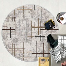 Confidence Home Makinede Yıkanabilir Kaymaz Taban Leke Tutmaz Yuvarlak Salon Halısı Mutfak Halısı ve Yolluk