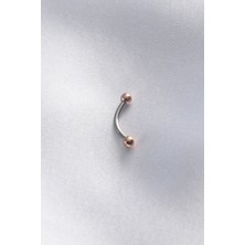 Ezo Concept 316L Cerrahi Çelik Rose Renk Minimal Toplu Gümüş Renk Banana Piercing
