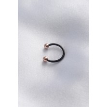Ezo Concept 316L Cerrahi Çelik Siyah Renk Halka Rose Renk Minimal Top Halka Piercing