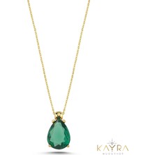 Kayra Mücevher Peridot Damla Taşlı Altın Kolye AK11