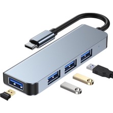 Hub Type-C & USB 3.0 4 In 1 Macbook Pc Uyumlu Adaptör Çoklayıcı Hub