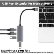 Hub Type-C & USB 3.0 4 In 1 Macbook Pc Uyumlu Adaptör Çoklayıcı Hub