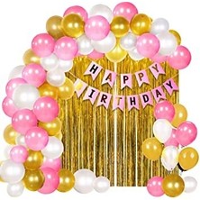 Çıtı Pıtı Store Pembe Gold Balon Doğum Günü Süsleri