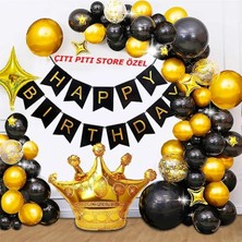 Çıtı Pıtı Store Doğum Günü Seti Happy Bırthday Kral Taçlı