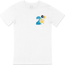 Cix Çocuğumun 2. Yaşına Özel  Cep Logo Tasarımlı Beyaz Tişört