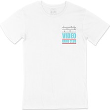 Cix Turkuaz Video Game Club Cep Logo Tasarımlı Beyaz Tişört
