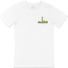 Cix Big Ben Cep Logo Tasarımlı Beyaz Tişört