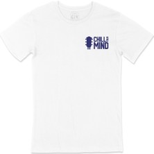 Cix Chill Your Mind Cep Logo Tasarımlı Beyaz Tişört