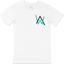 Cix Alan Walker Cep Logo Tasarımlı Beyaz Tişört
