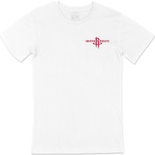 Cix Houston Rockets Cep Logo Tasarımlı Beyaz Tişört