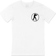 Cix Counter Strike Logolu Cep Logo Tasarımlı Beyaz Tişört