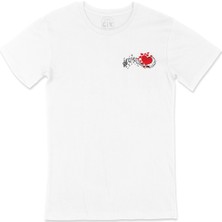 Cix Müzik Aşkı Cep Logo Tasarımlı Beyaz Tişört