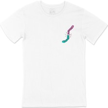 Cix Kır Zincirlerini Cep Logo Tasarımlı Beyaz Tişört