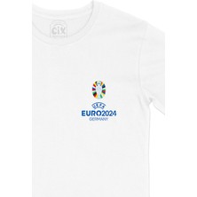Cix Euro 2024 Almanya Kupalı Cep Logo Tasarımlı Beyaz Tişört