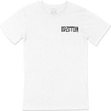 Cix LED Zeppelin Cep Logo Tasarımlı Beyaz Tişört