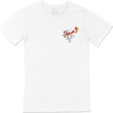 Cix Tom And Jerry Cep Logo Tasarımlı Beyaz Tişört