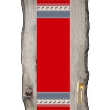 Sister Home Design Kırmızı Gri Geyik Ranir & Runner